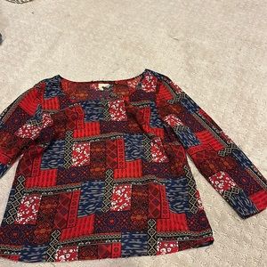 Long sleeve blouse with large back opening